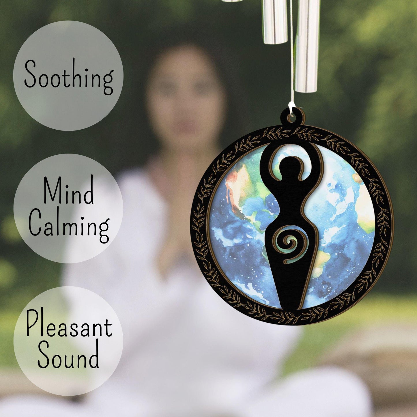 Earth Mother Goddess Wind Chime - Fertility Suncatcher Home Decor