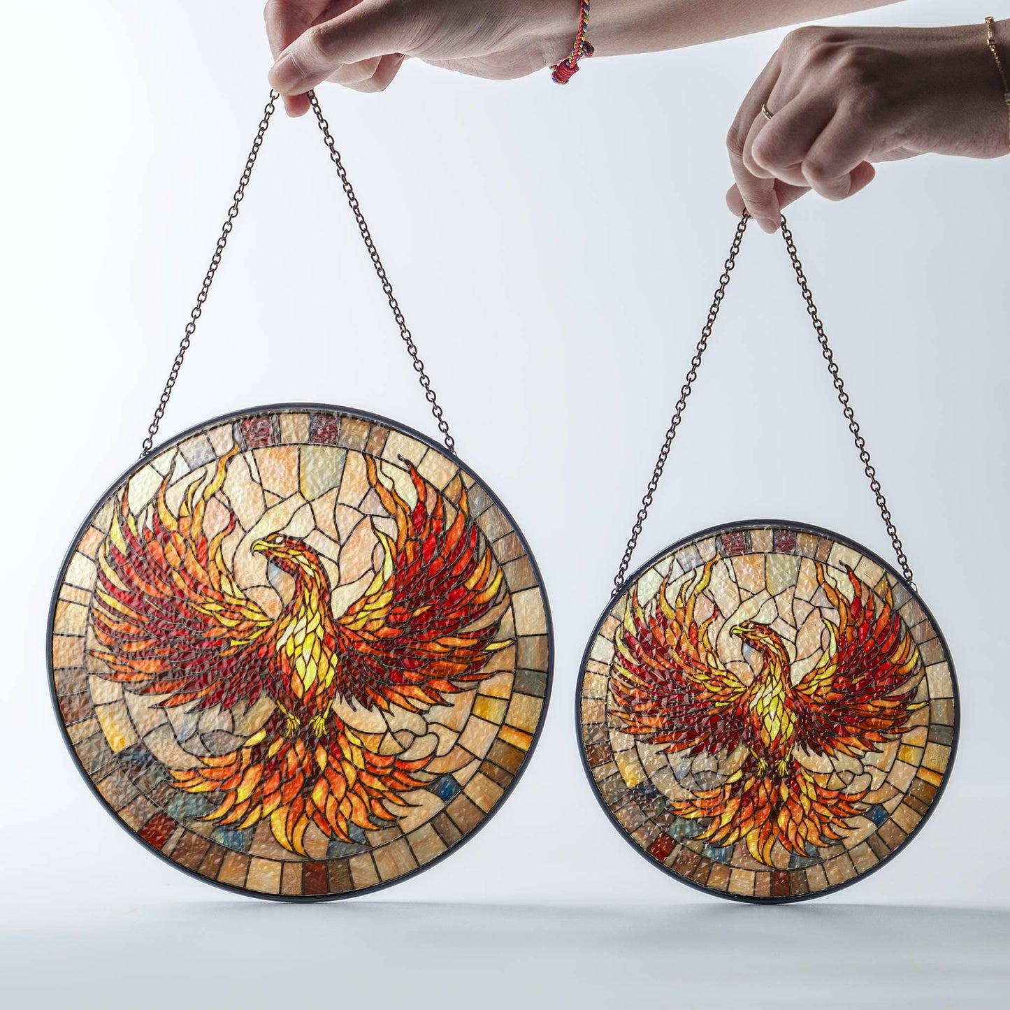Phoenix Stained Glass SunCatcher Phoenix Bird Window Hanging New Home Decor