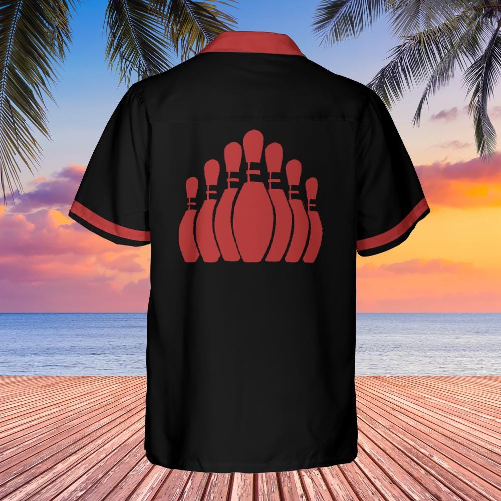 Bowling Button Down Shirt with Pocket, Bowling Shirt Short-Sleeve Hawaiian Shirt