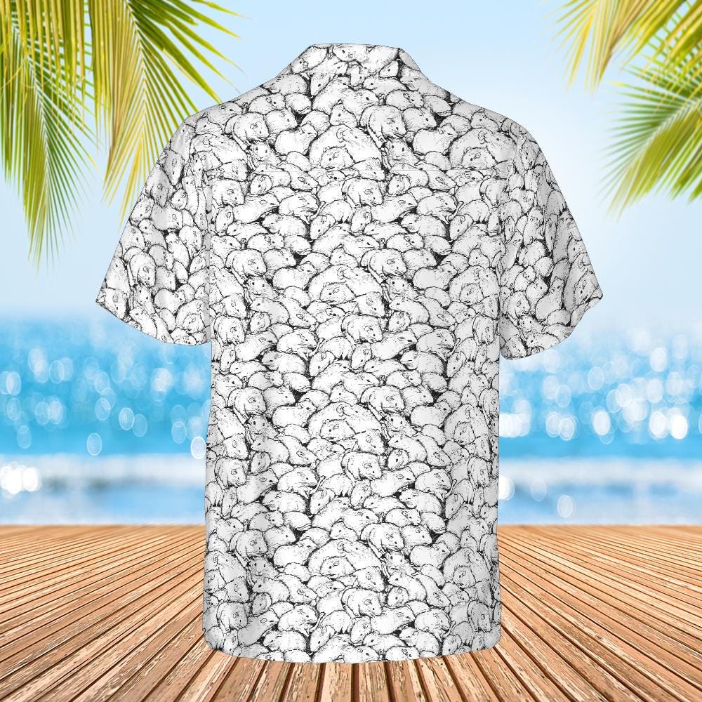 Rat Hawaiian Shirt, Rat Pattern Button Down Shirt