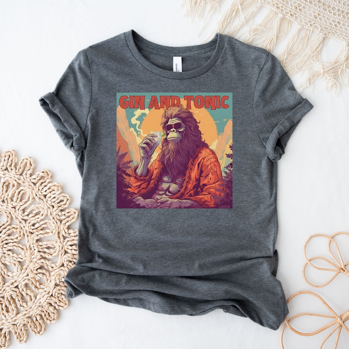 Bigfoot Gin and Tonic Shirt, Bigfoot Cocktail Shirts Gin and Tonic Sasquatch