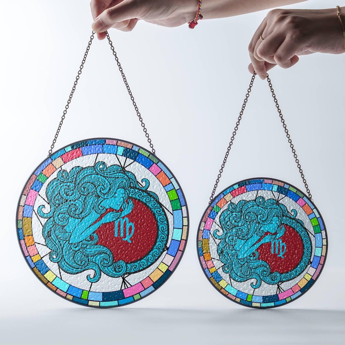 Virgo Stained Glass Zodiac SunCatcher LightCatcher Virgo Window Hanging