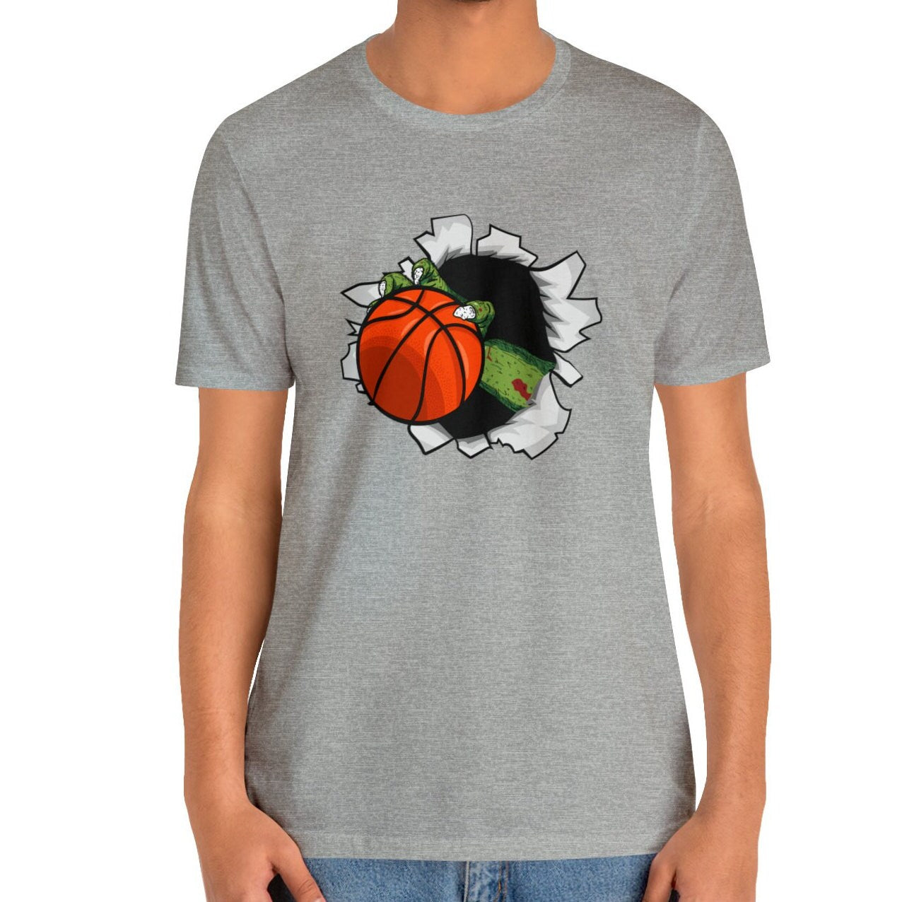 Zombie Basketball Halloween Shirt - Spooky Monster Tee