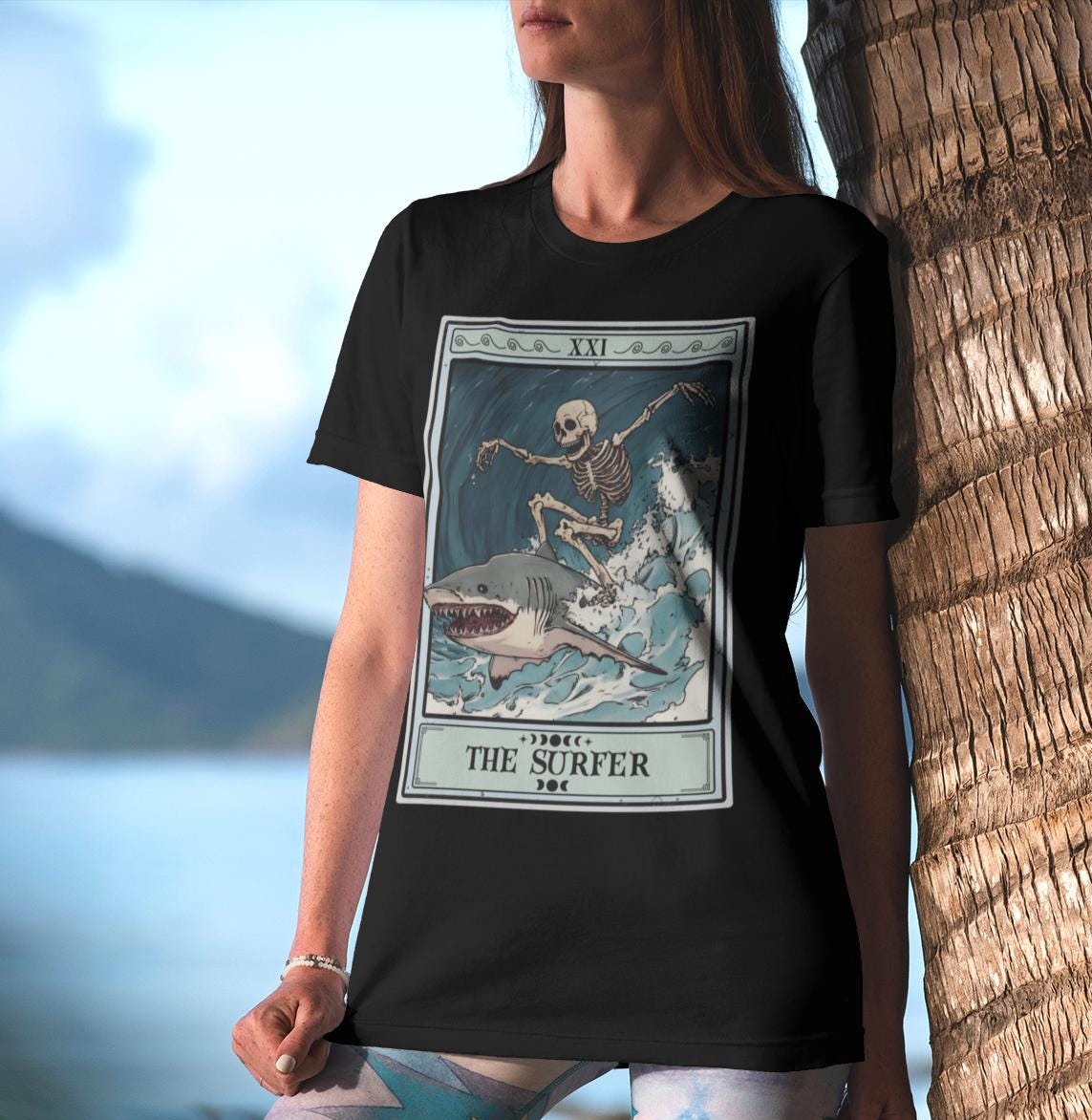 The Surfer Tarot Card Shirt, Surfing T-shirt Beach Lover Ocean Life Surfer Gifts