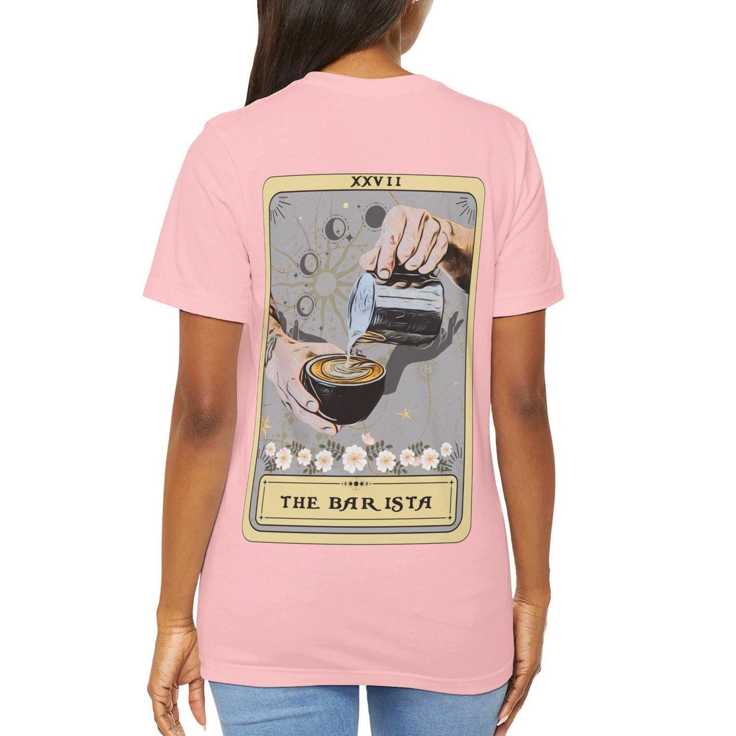 Barista Tarot Card Shirt - Back Print Coffee Lover Gift