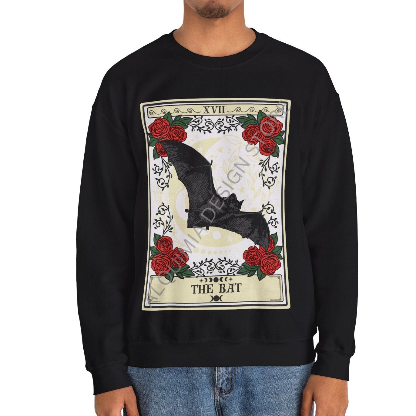 Bat Sweatshirt, The Bat Tarot Card Sweatshirt, Bat Lover Gifts
