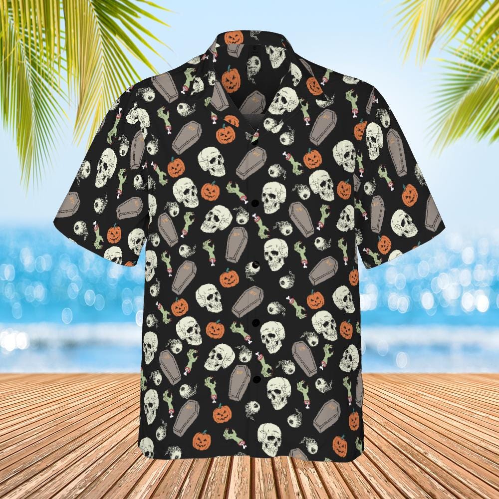 Halloween Hawaiian Shirt, Halloween Button Down Shirt
