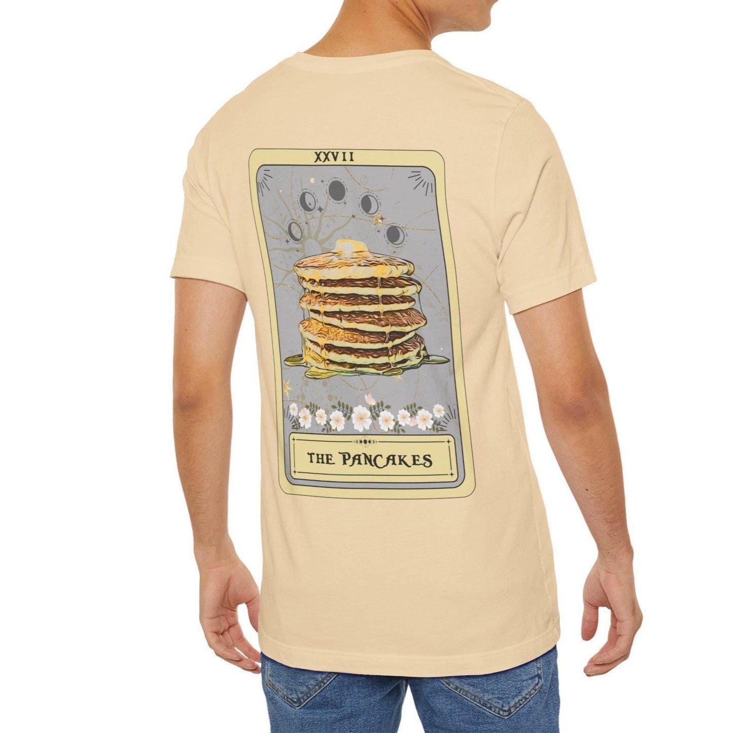Pancakes Tarot Card Shirt - Back Print Breakfast Tee for Pancakes Lovers