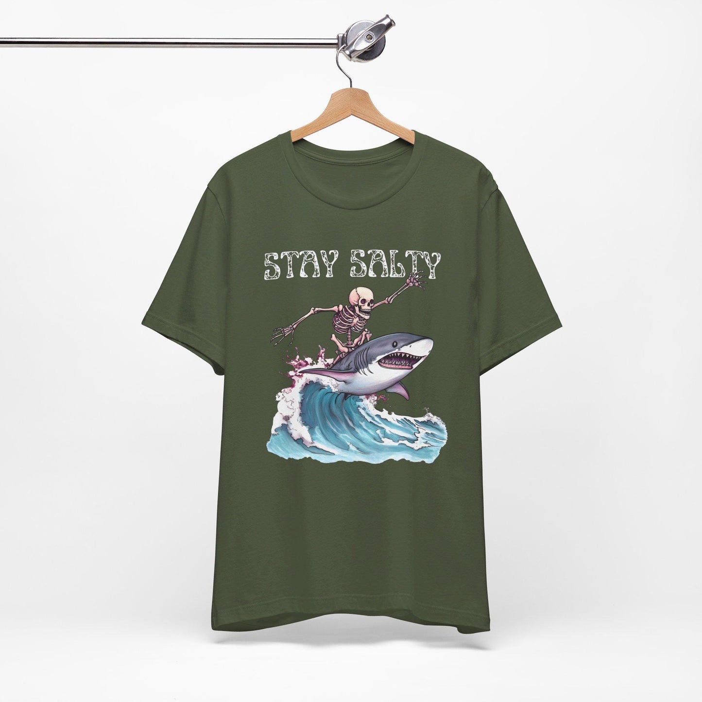 Stay Salty Shirt, Surfing T-shirt Beach Lover Ocean Life Surfer Shark Shirt