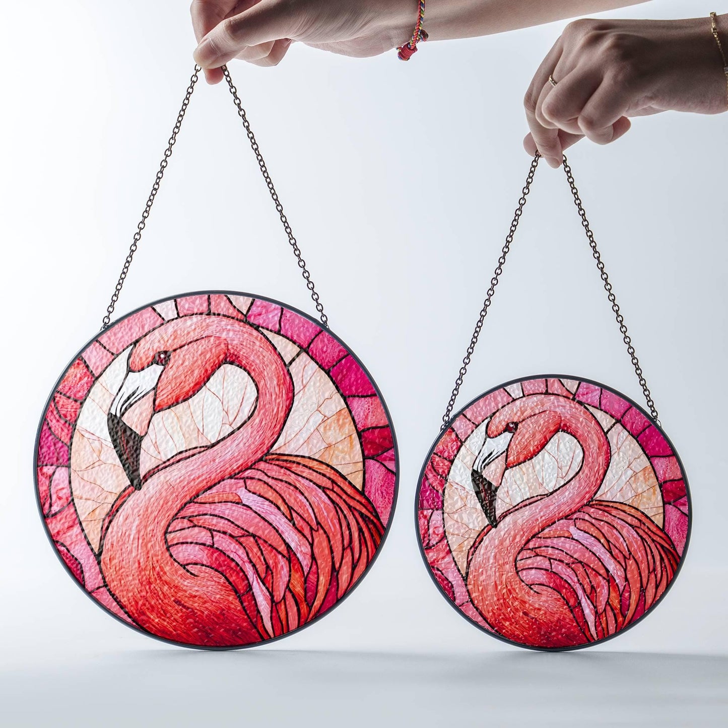 Flamingo Stained Glass Sun Catcher Bird Light Catcher Window Hanging Flamingo Home Decoration