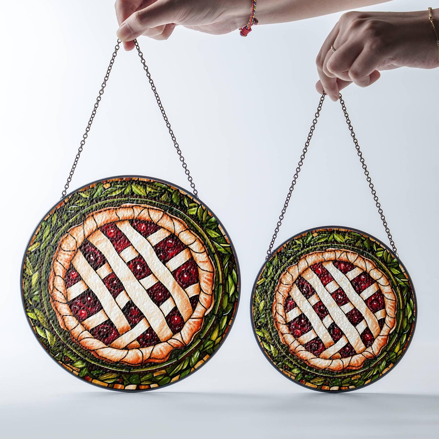 Pie Stained Glass Food SunCatcher Foodie Gift Window Hanging Home Decoration