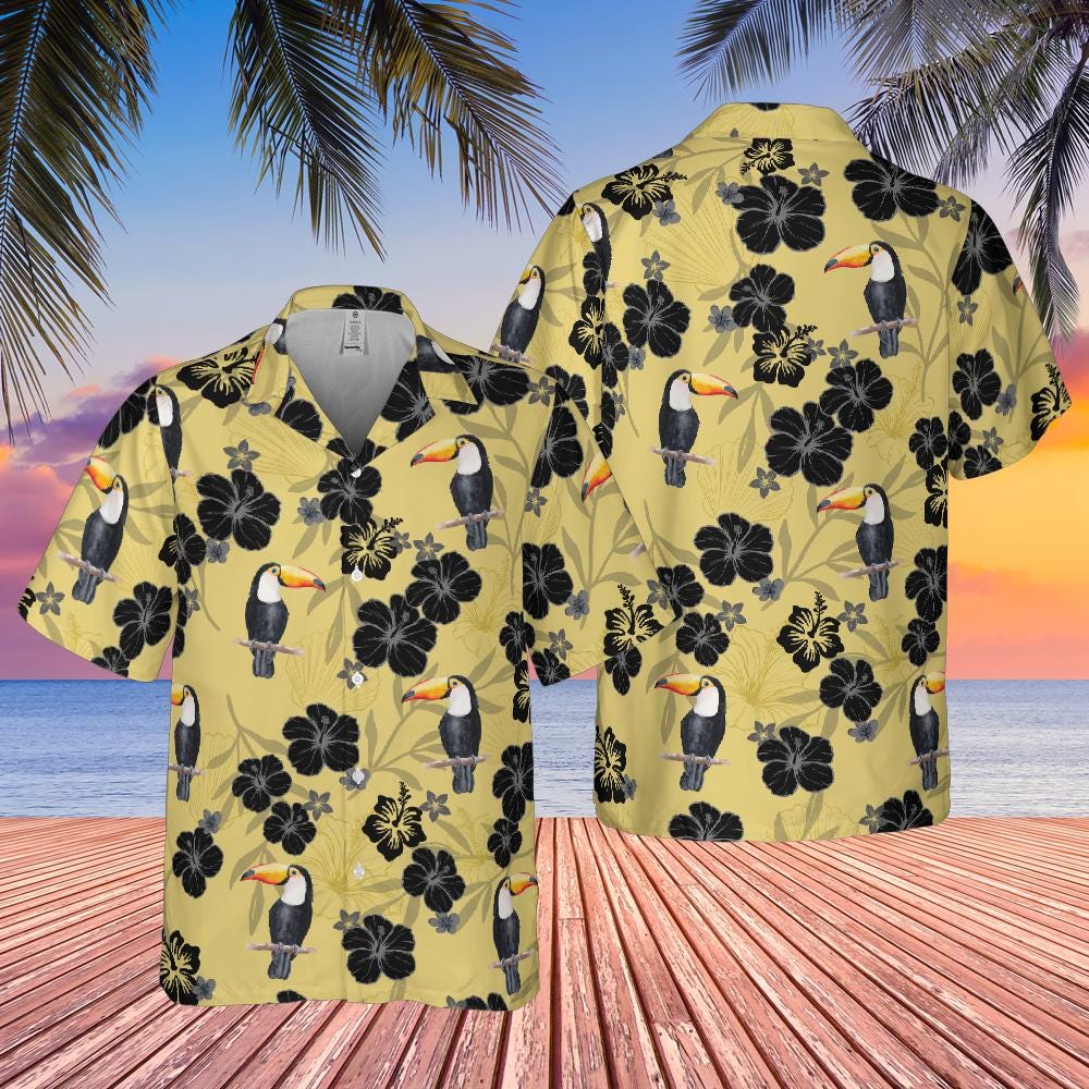 Toucan Hawaiian Shirt, Bird Lover Shirt Toucan Short-sleeve Hawaiian Shirt Birdwatching Shirt Bird Watching