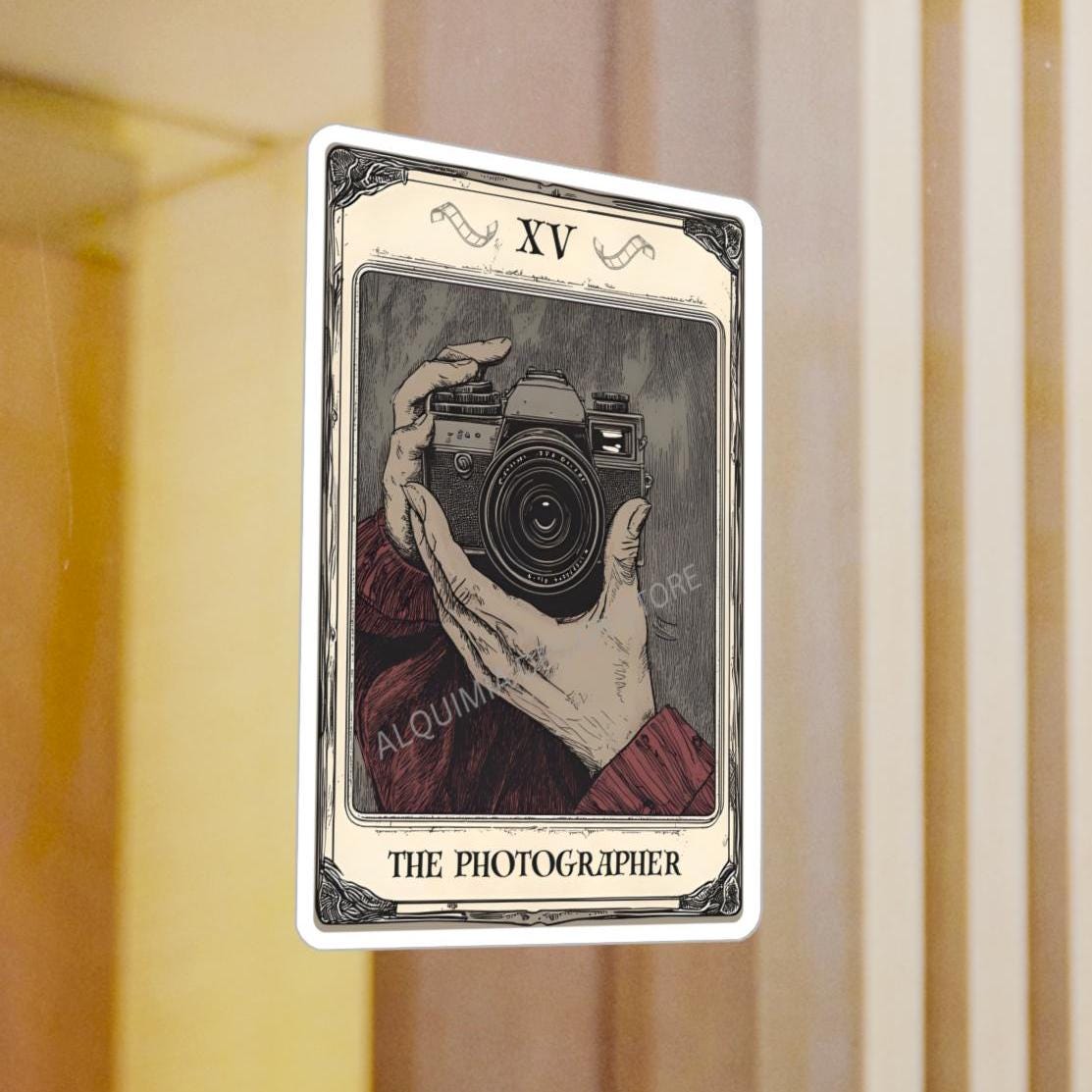 Photographer Tarot Card Sticker - Waterproof Vinyl Laptop Decal