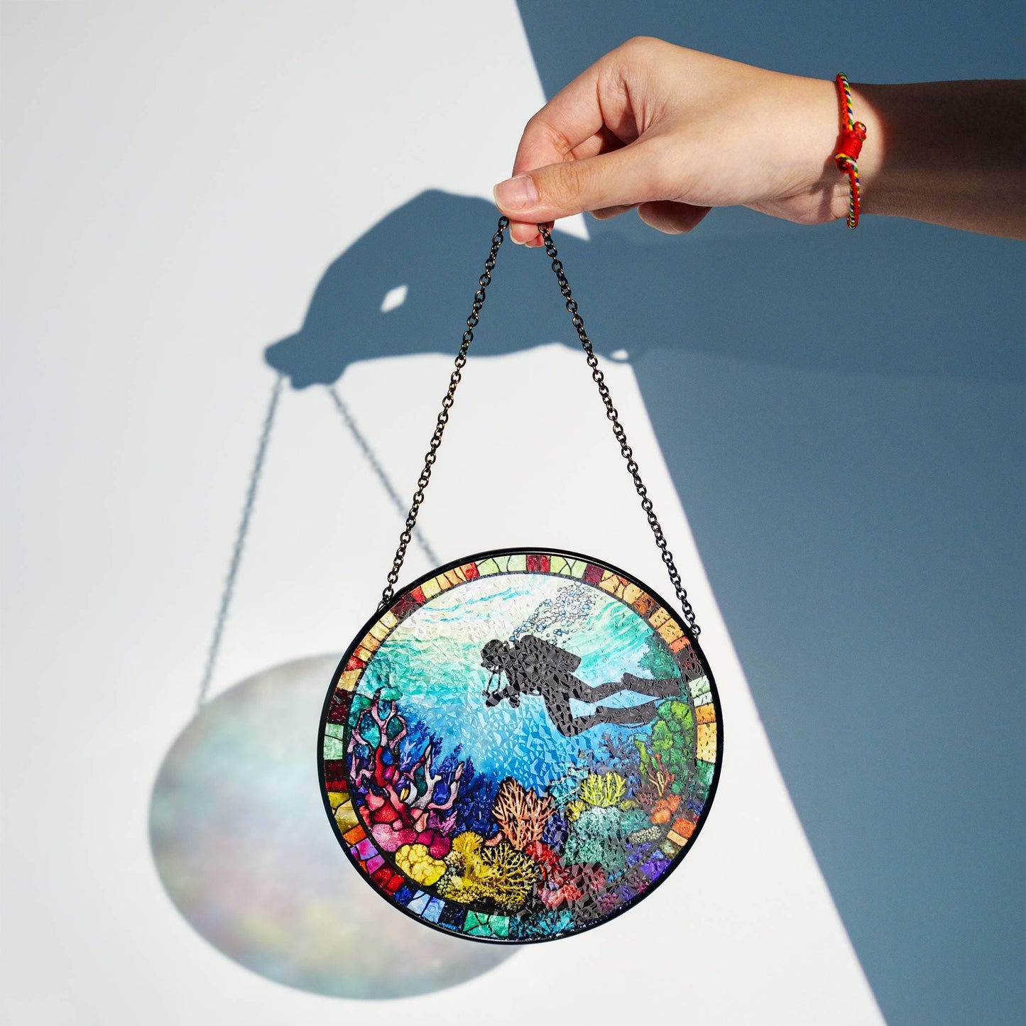 Scuba Diving Gift Stained Glass SunCatcher Scuba Diver Gifts Home Decoration