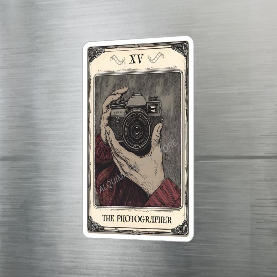Photographer Tarot Card Sticker - Waterproof Vinyl Laptop Decal