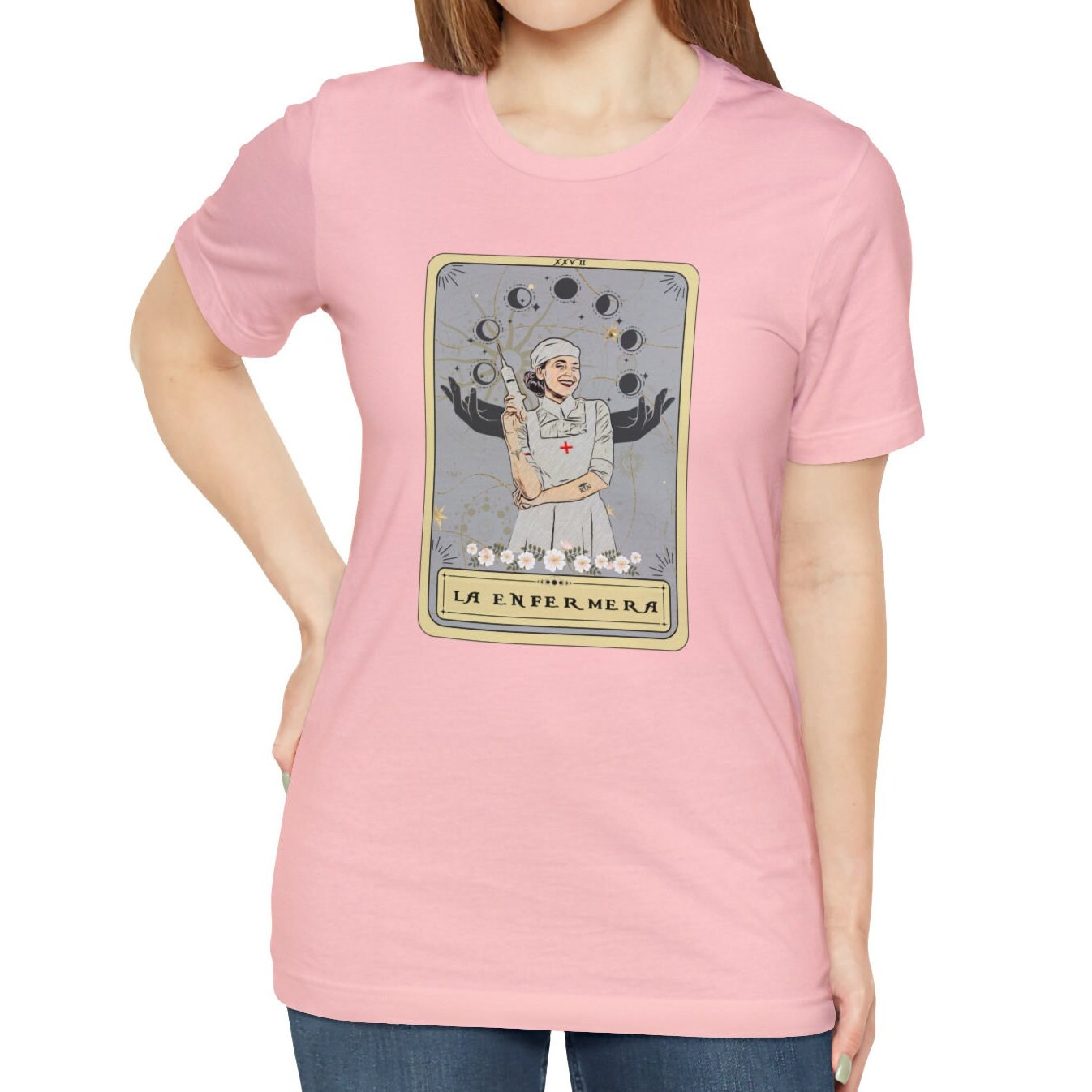 Enfermera Tarot Card T-Shirt Latina Nurse