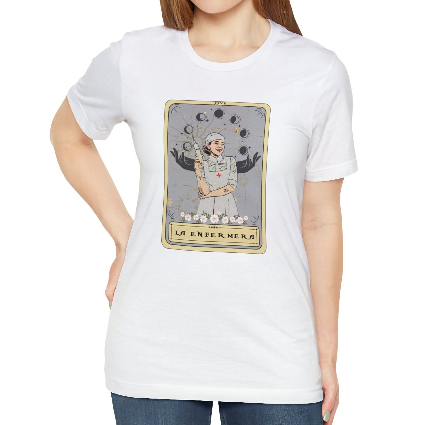 Enfermera Tarot Card T-Shirt Latina Nurse