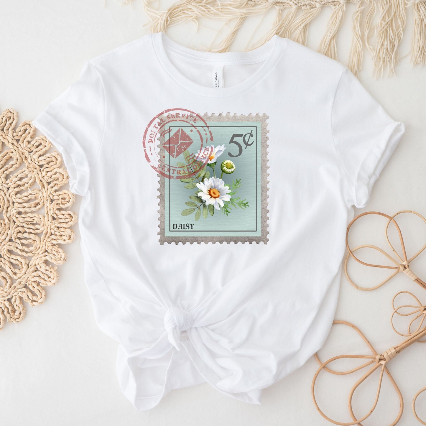 Daisy Flower Postage Stamp Shirt