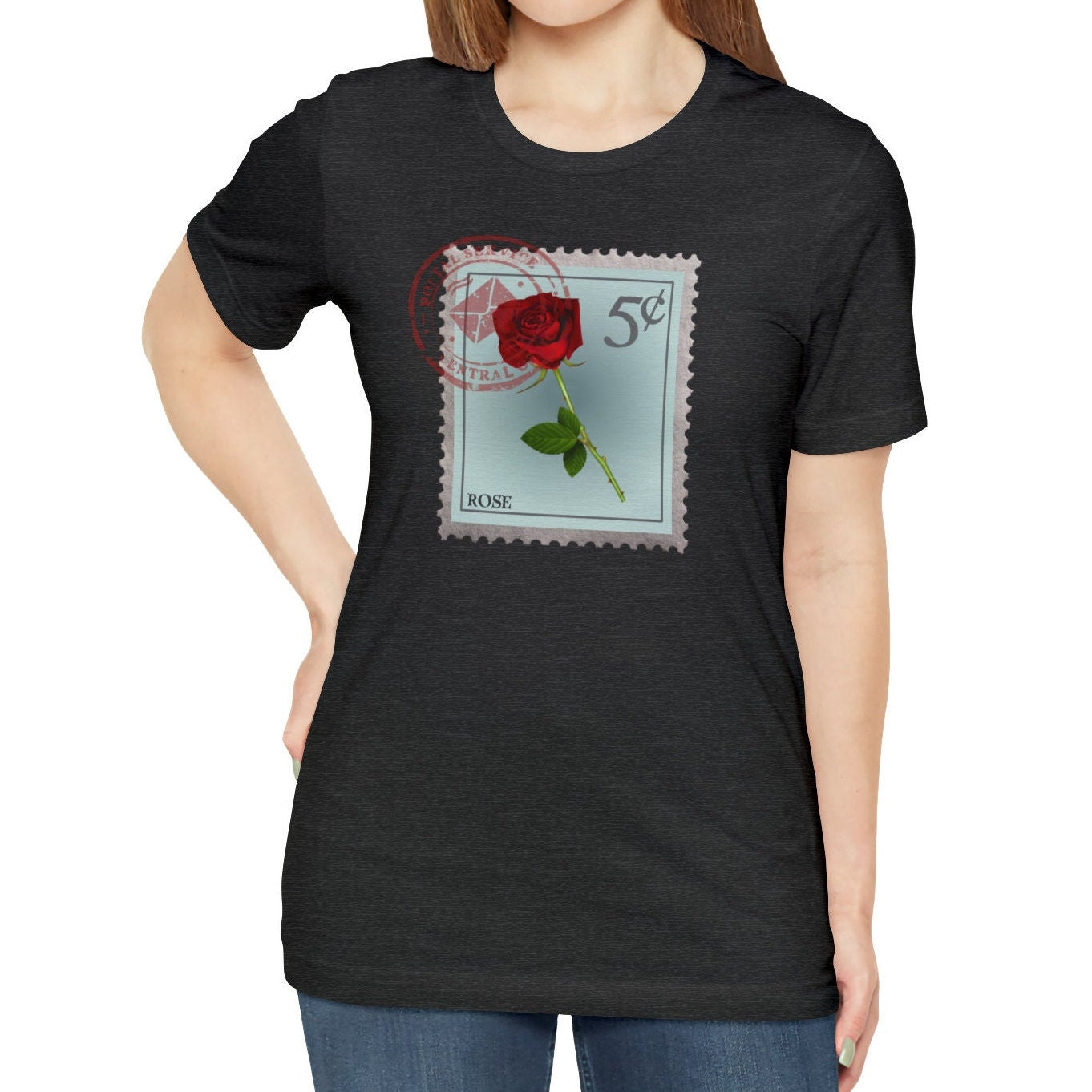 Rose Flower Postage Stamp Shirt