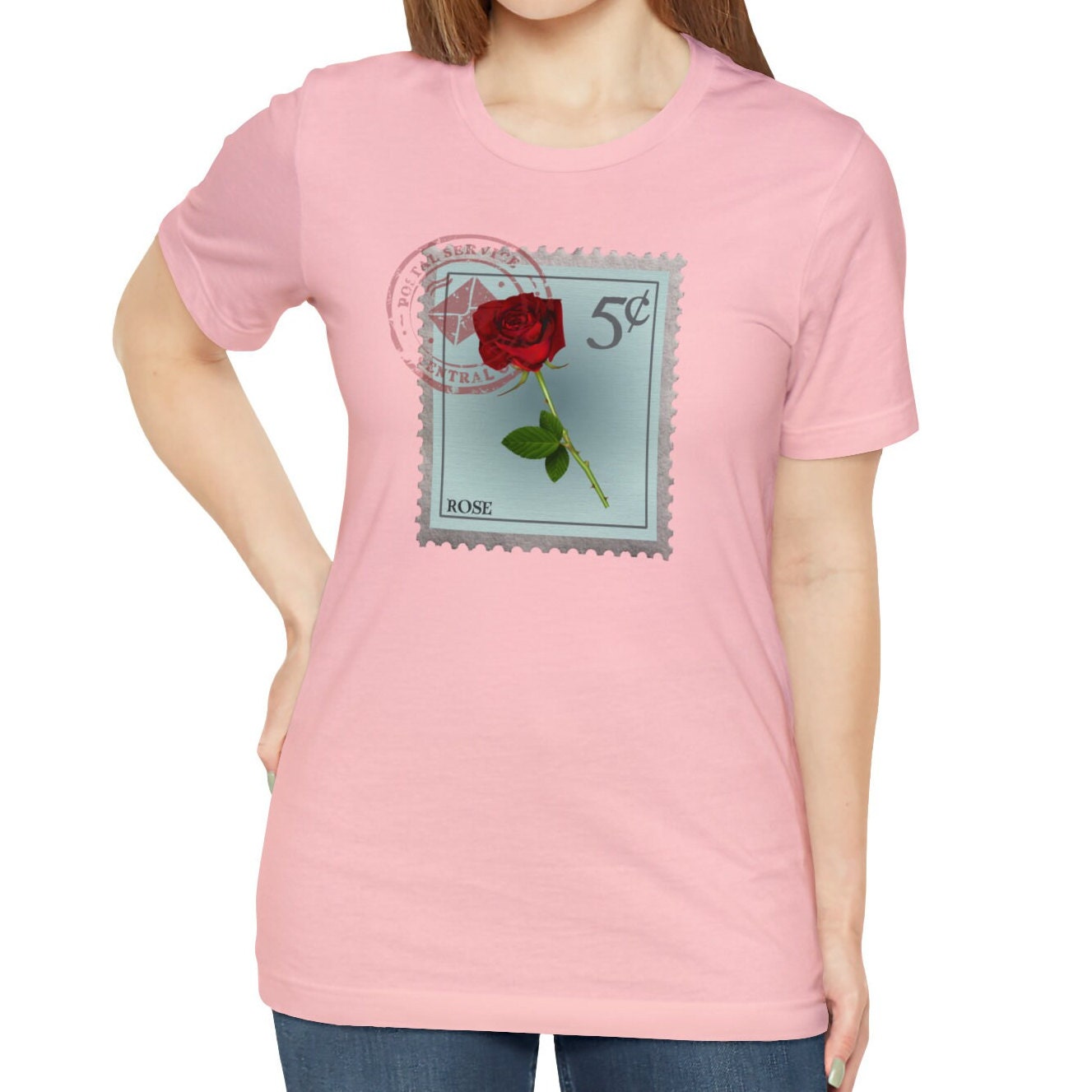 Rose Flower Postage Stamp Shirt