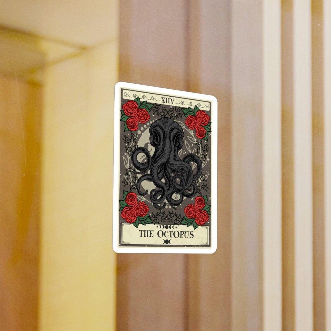 Octopus Tarot Card Sticker, 3" x 4"
