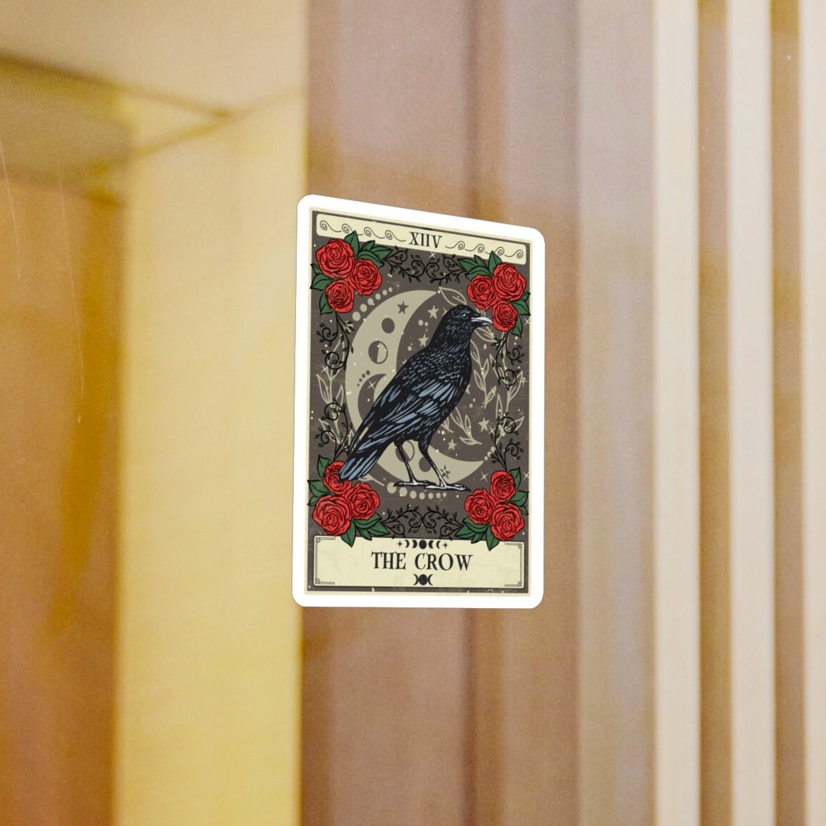 Crow Tarot Card Sticker 3" x 4"