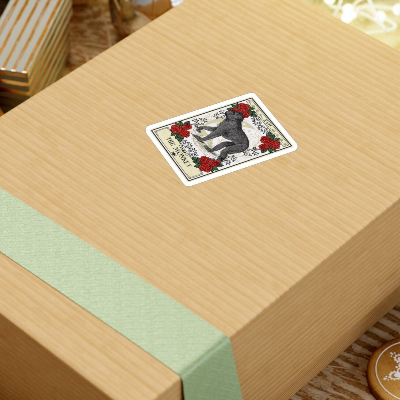 Monkey Tarot Card Sticker 3" x 4"