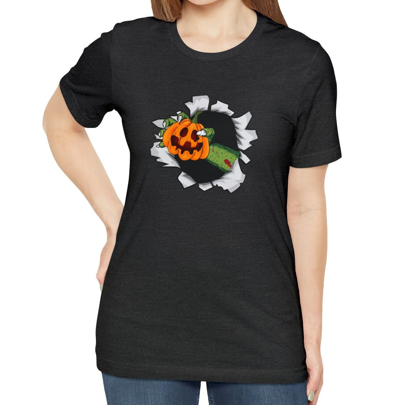 Pumpkin Halloween Zombie Shirt