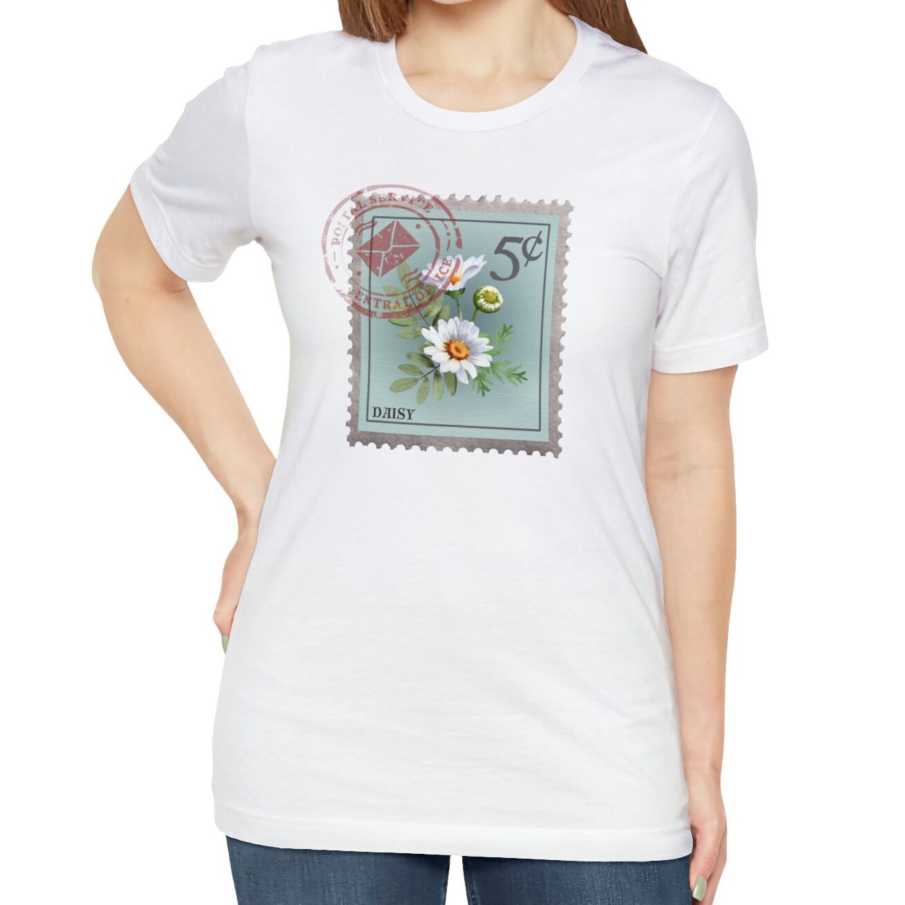 Daisy Flower Postage Stamp Shirt