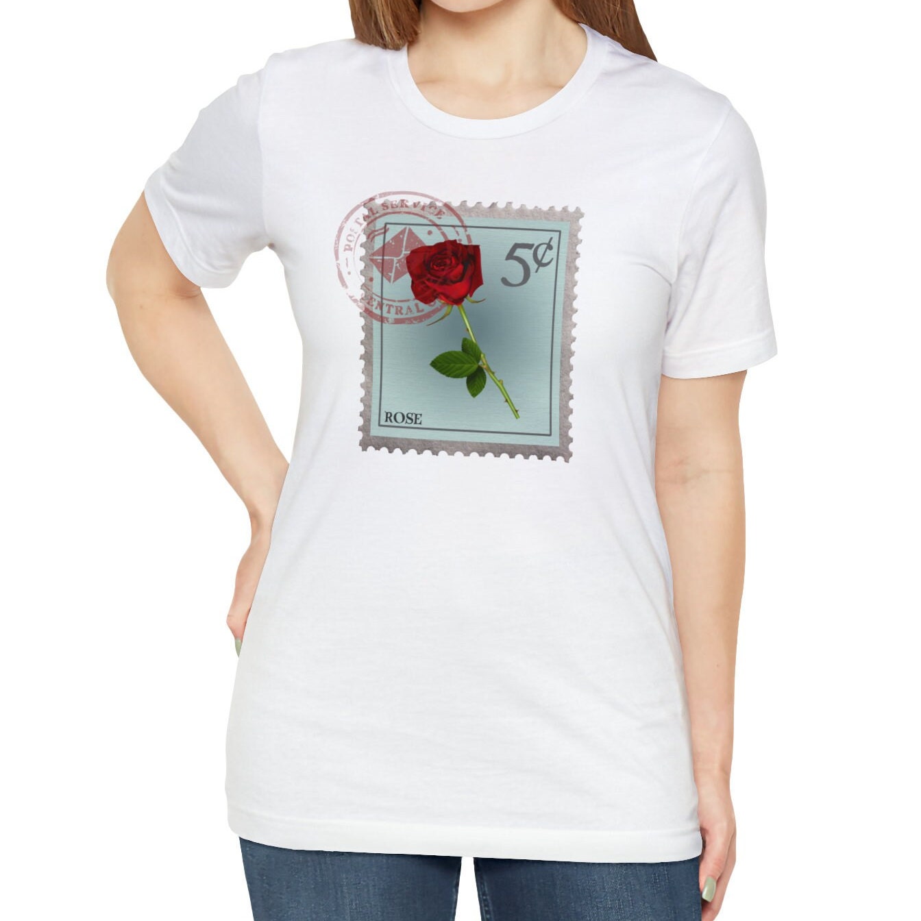 Rose Flower Postage Stamp Shirt