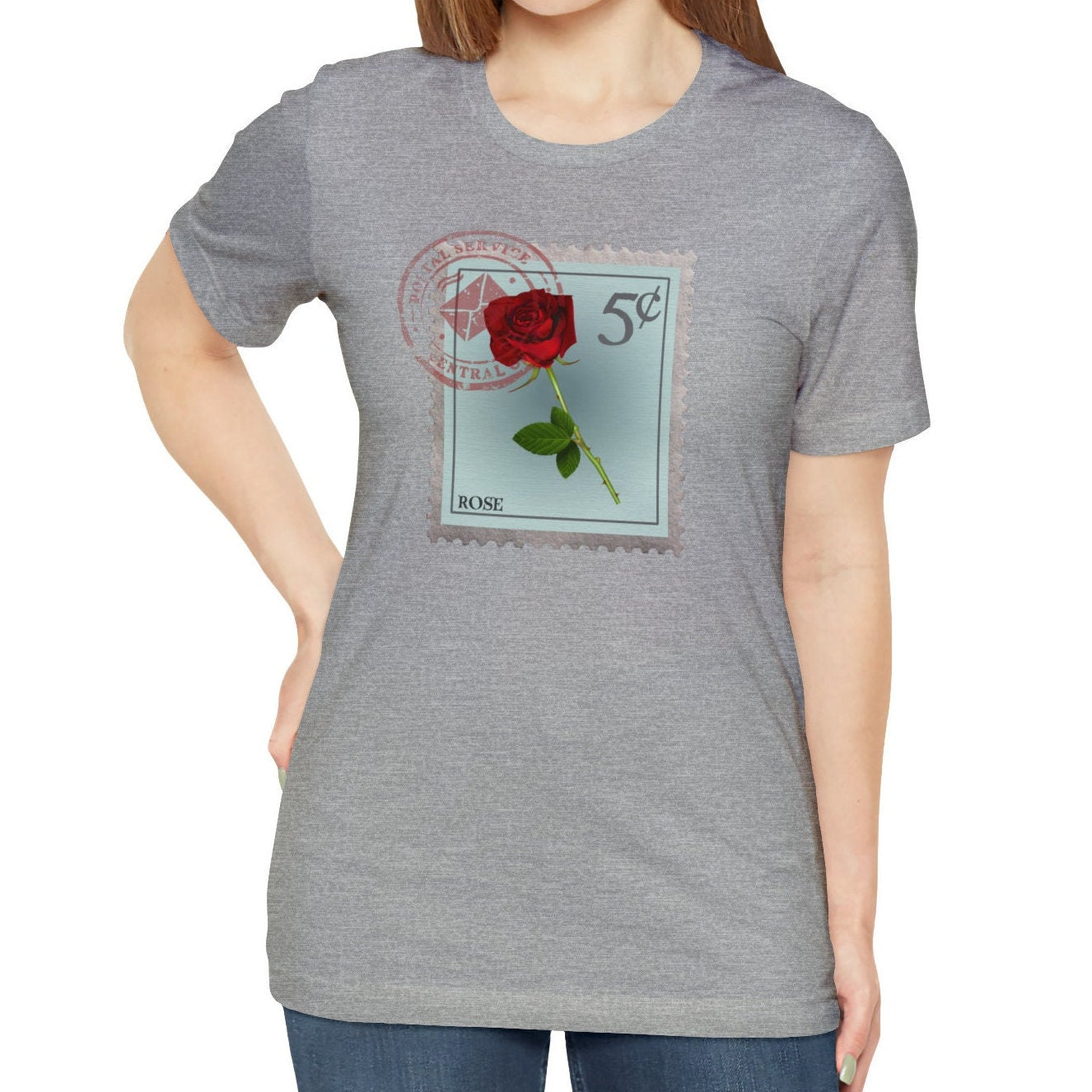Rose Flower Postage Stamp Shirt