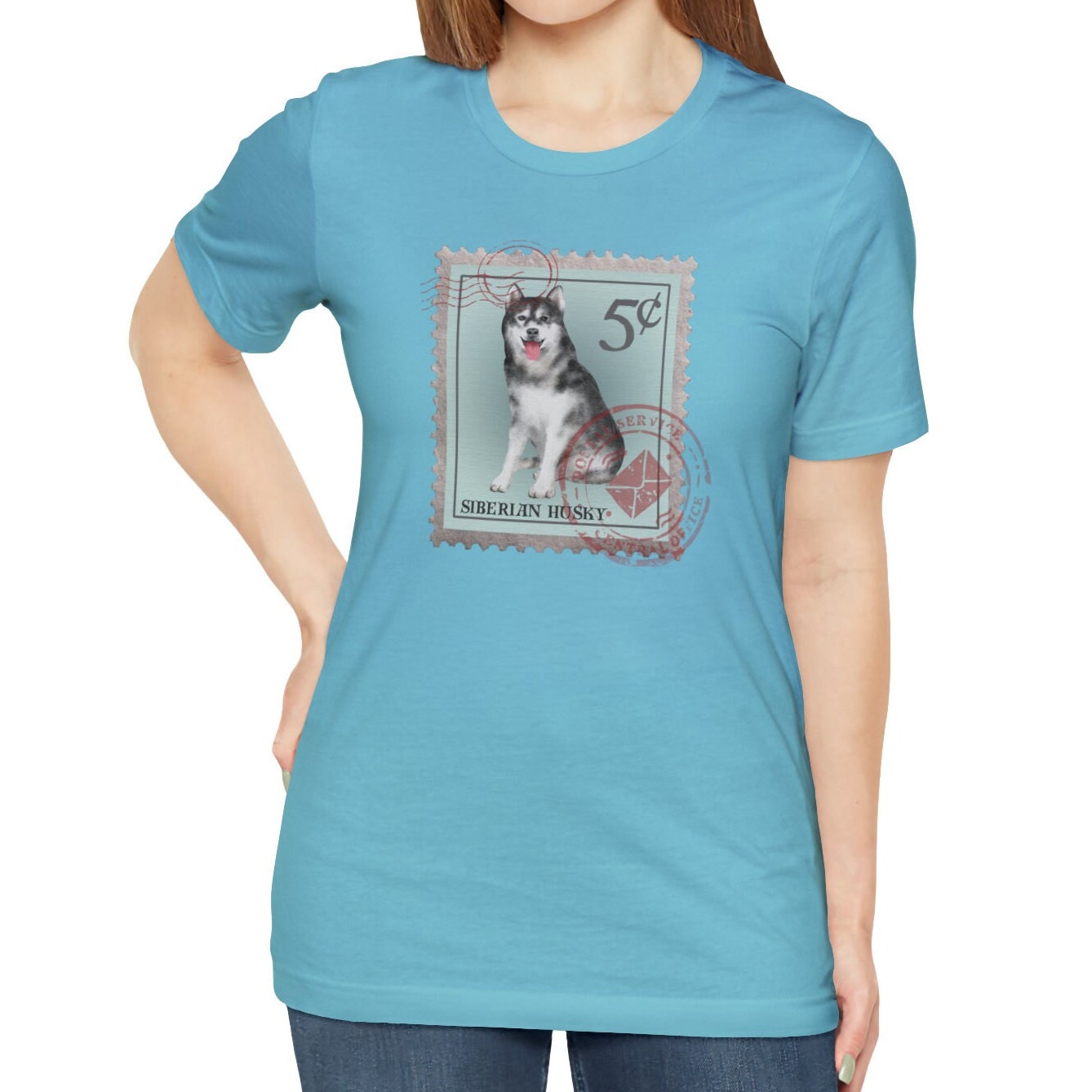 Siberian Husky Postage Stamp Dog Shirt