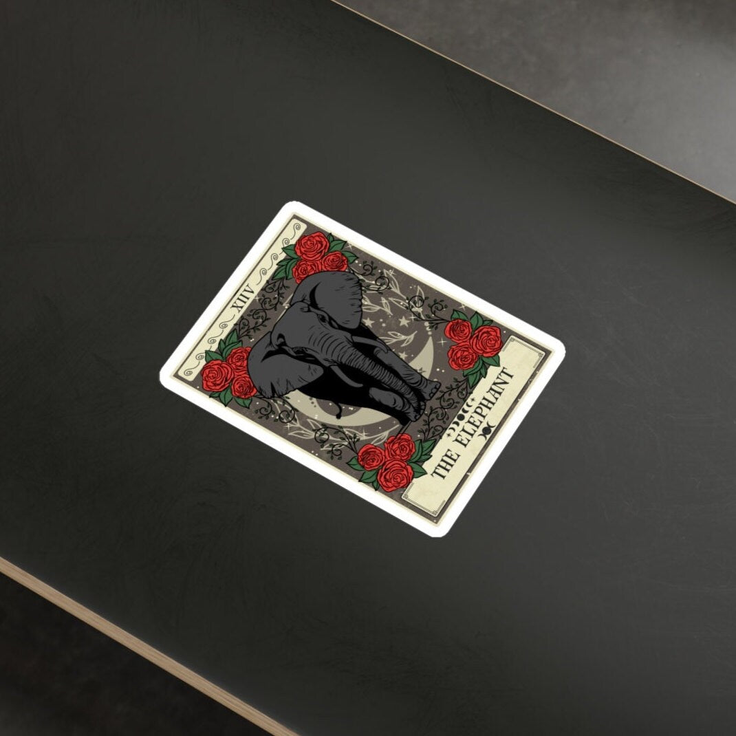 The Elephant Tarot Card Sticker 3" x 4"