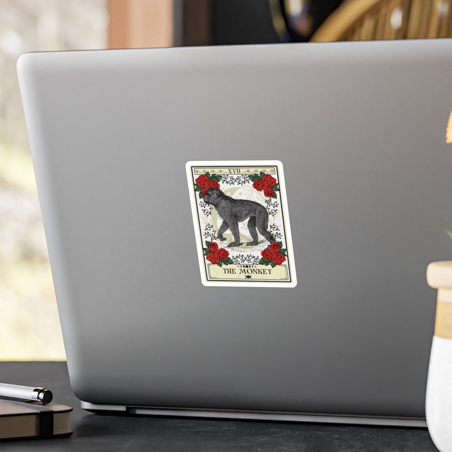 Monkey Tarot Card Sticker 3" x 4"