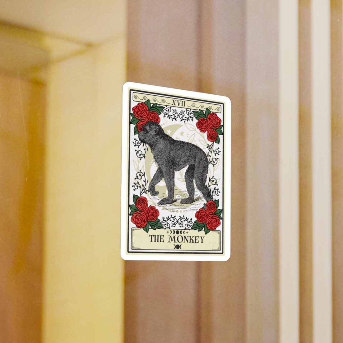 Monkey Tarot Card Sticker 3" x 4"