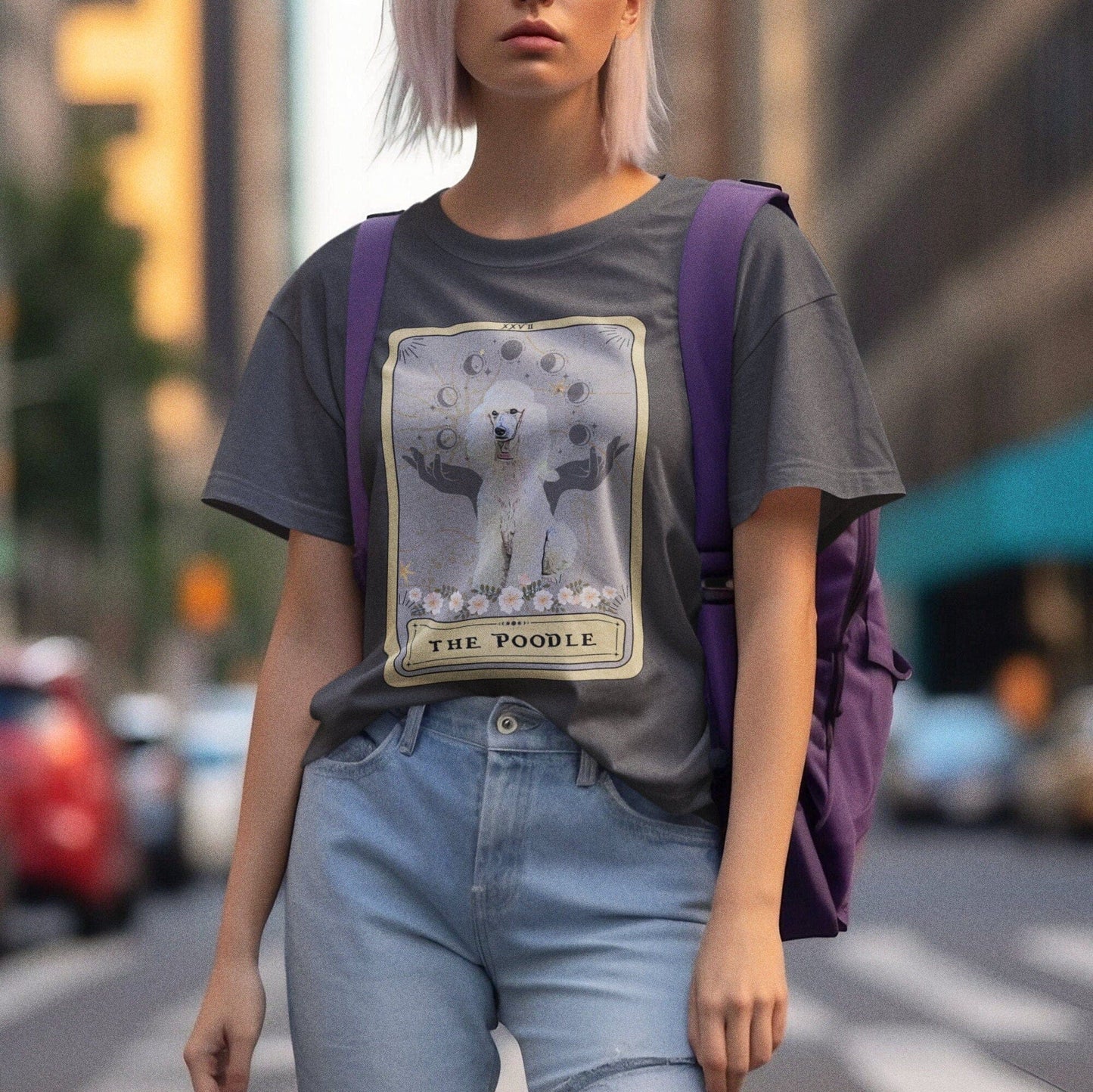White Poodle Tarot Card Shirt Dog Lover