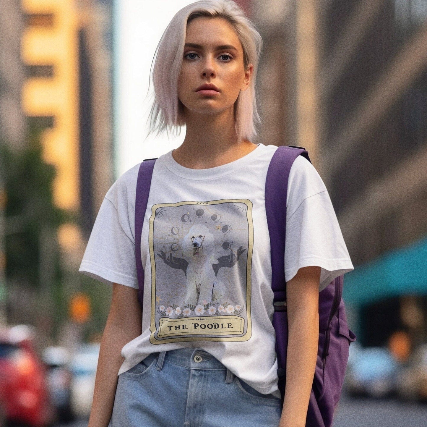 White Poodle Tarot Card Shirt Dog Lover