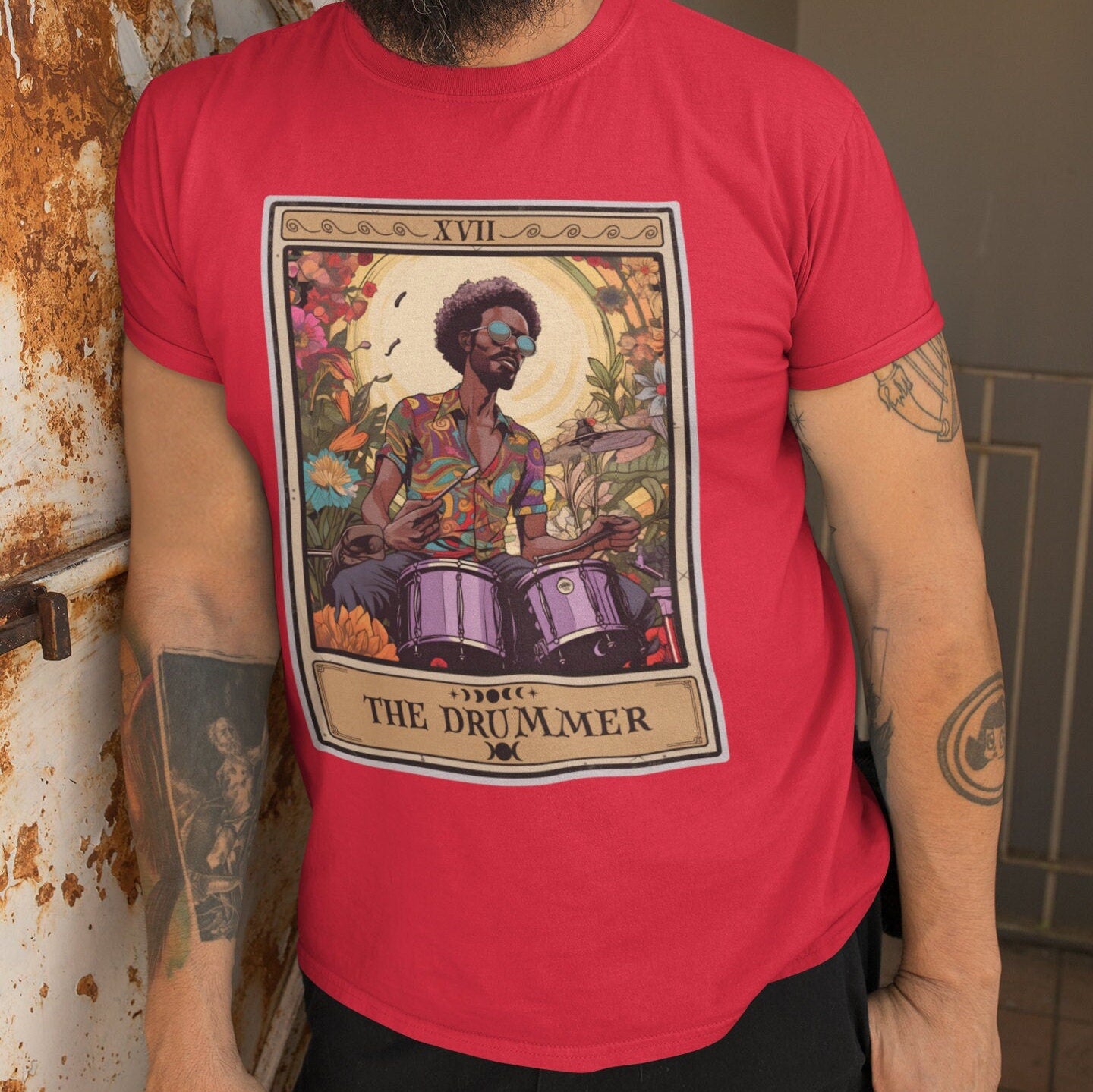 The Drummer Tarot Card Shirt, Jazz Drum Player