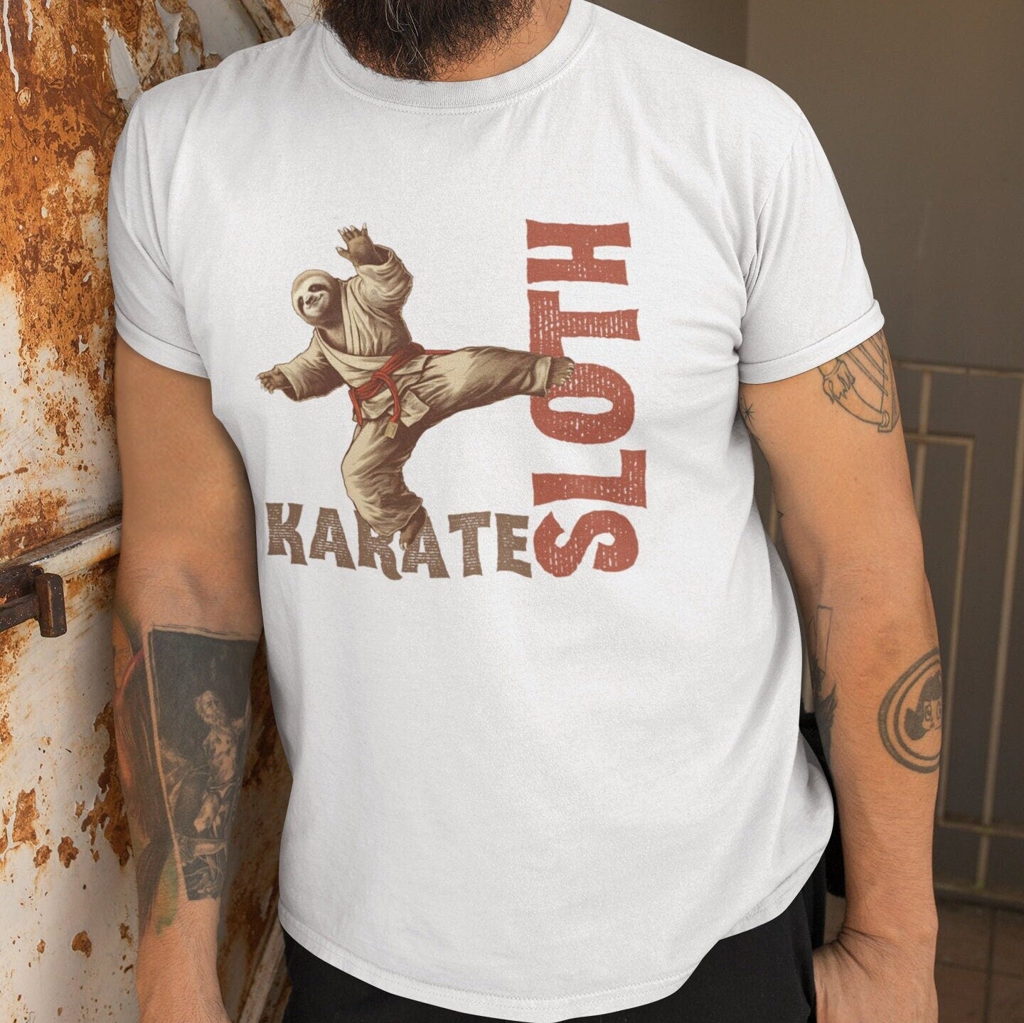 Karate Sloth Tshirt, Martial Arts