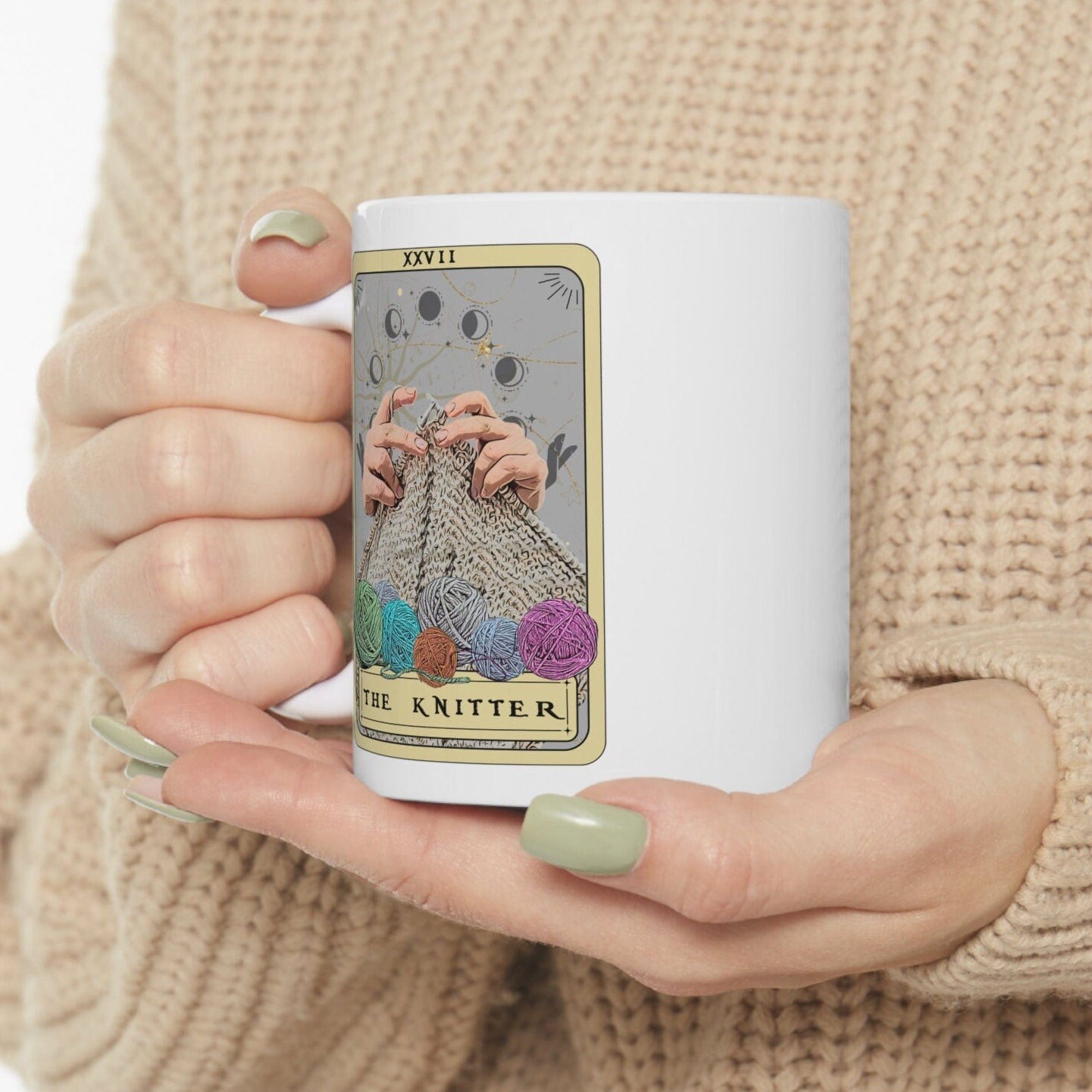 Knitter Tarot Card Mug, Knitting