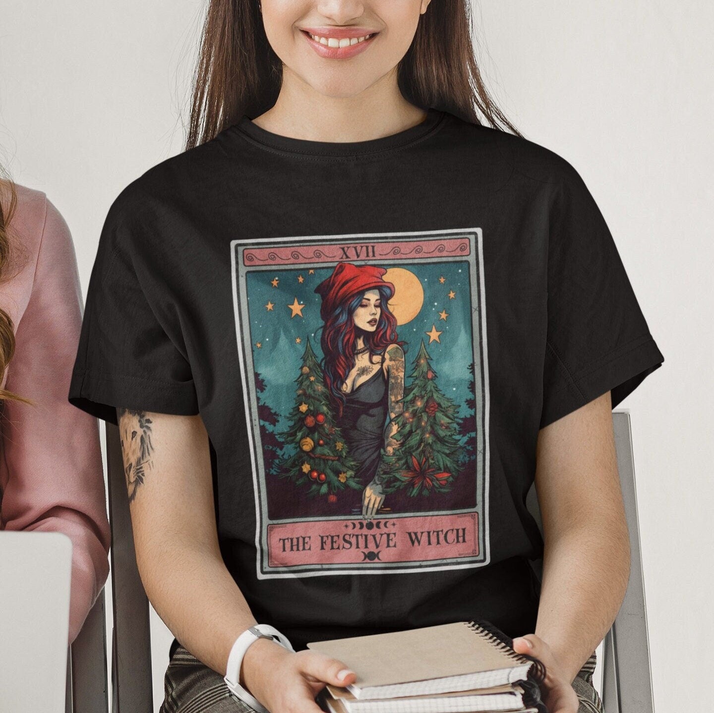 The Festive Witch Tarot Card Shirt Witchy Christmas