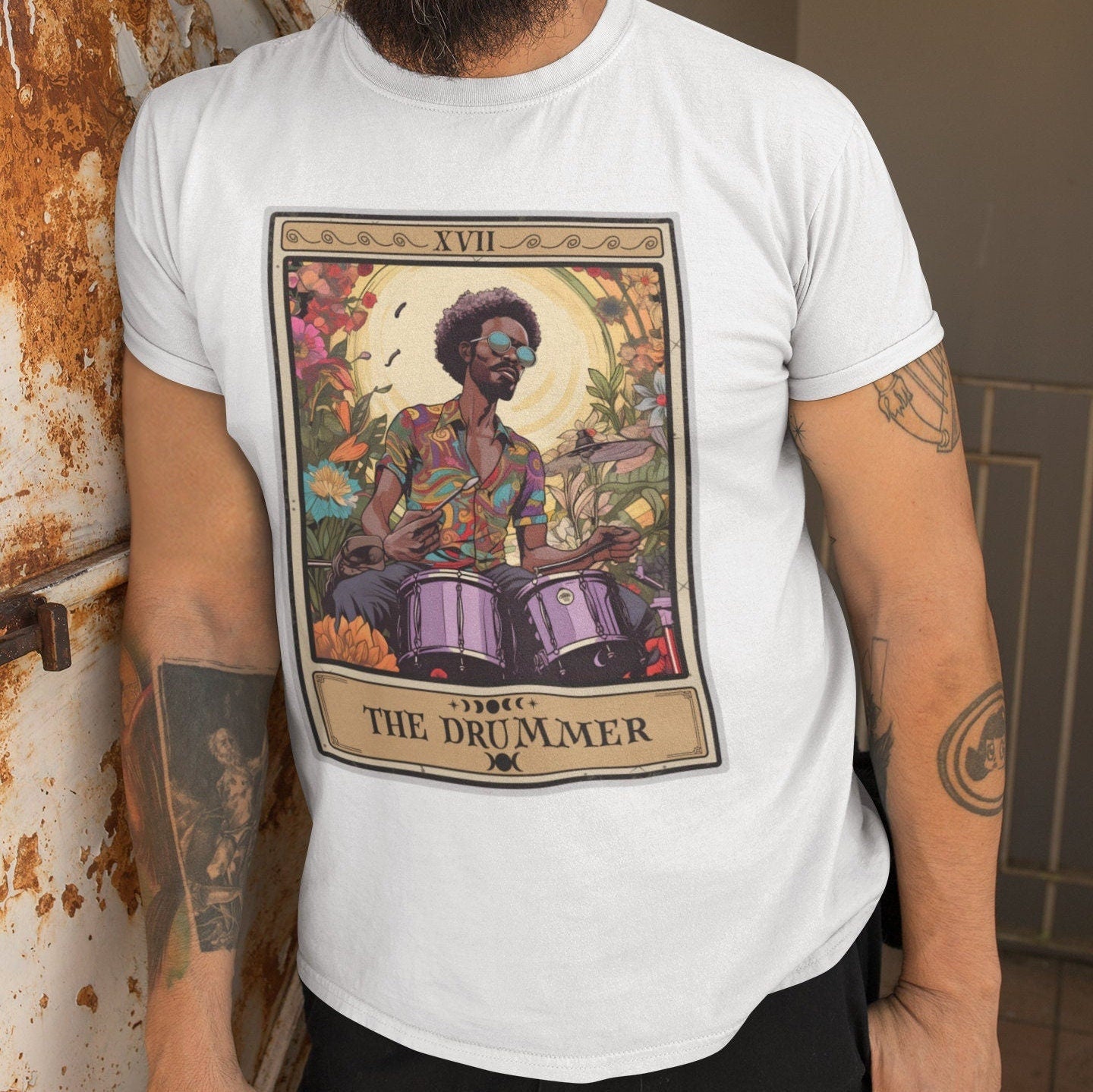 The Drummer Tarot Card Shirt, Jazz Drum Player