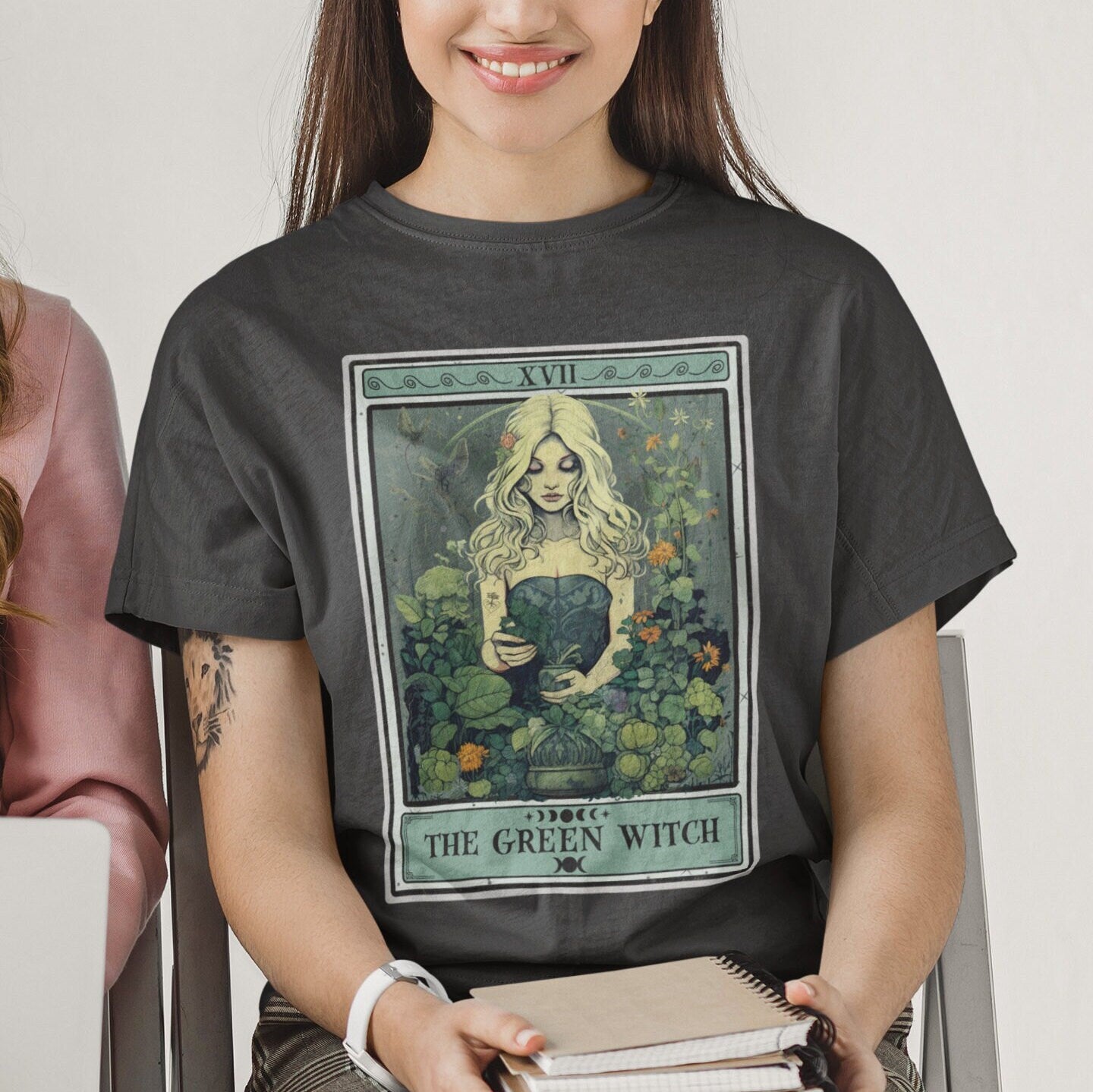 The Green Witch Tarot Card Shirt, Witchy Plant Lover