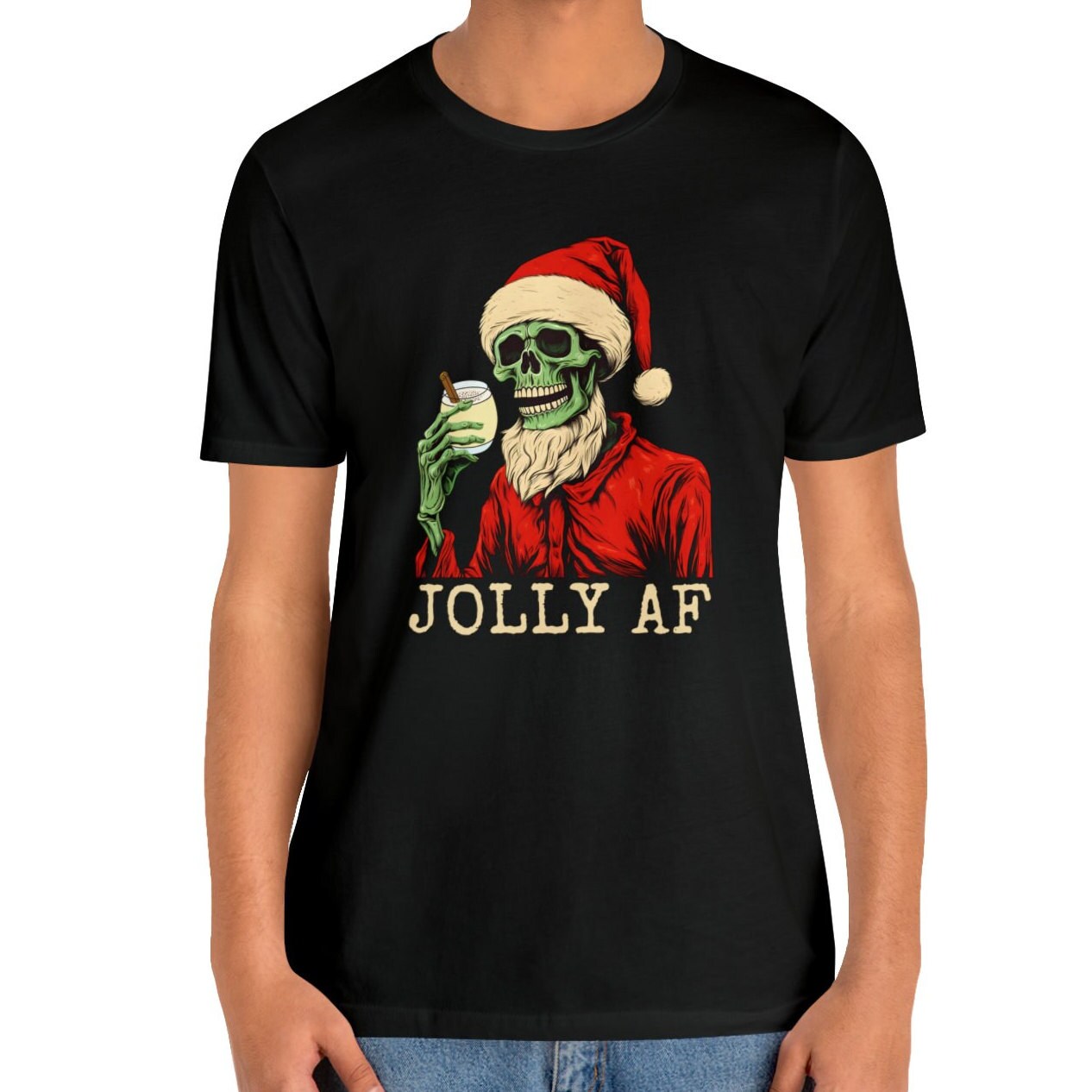 Eggnog Shirt Christmas Skeleton