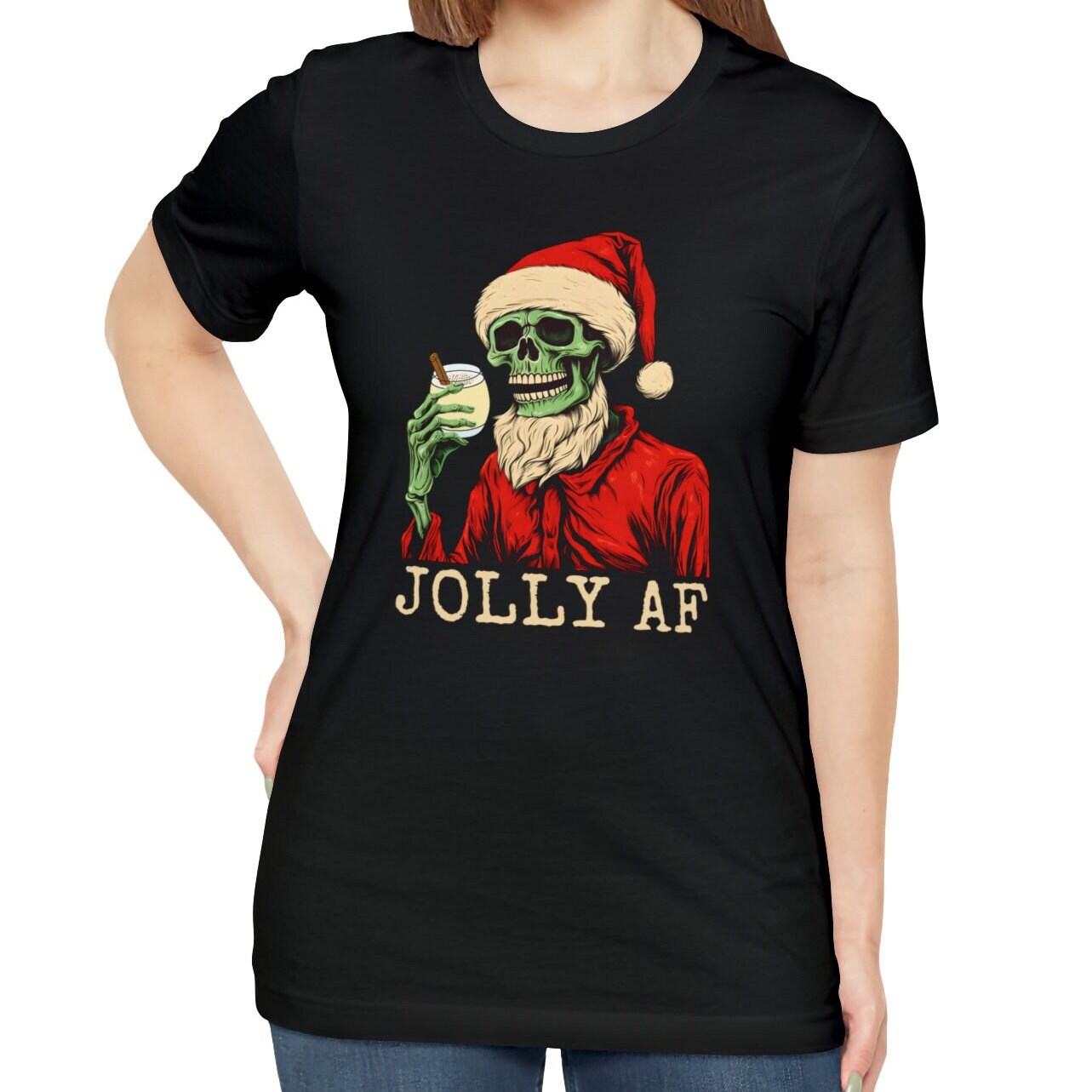 Eggnog Shirt Christmas Skeleton