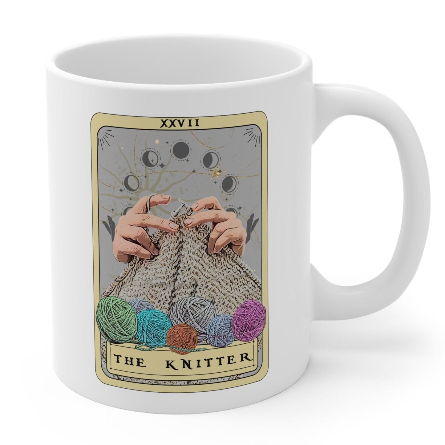 Knitter Tarot Card Mug, Knitting