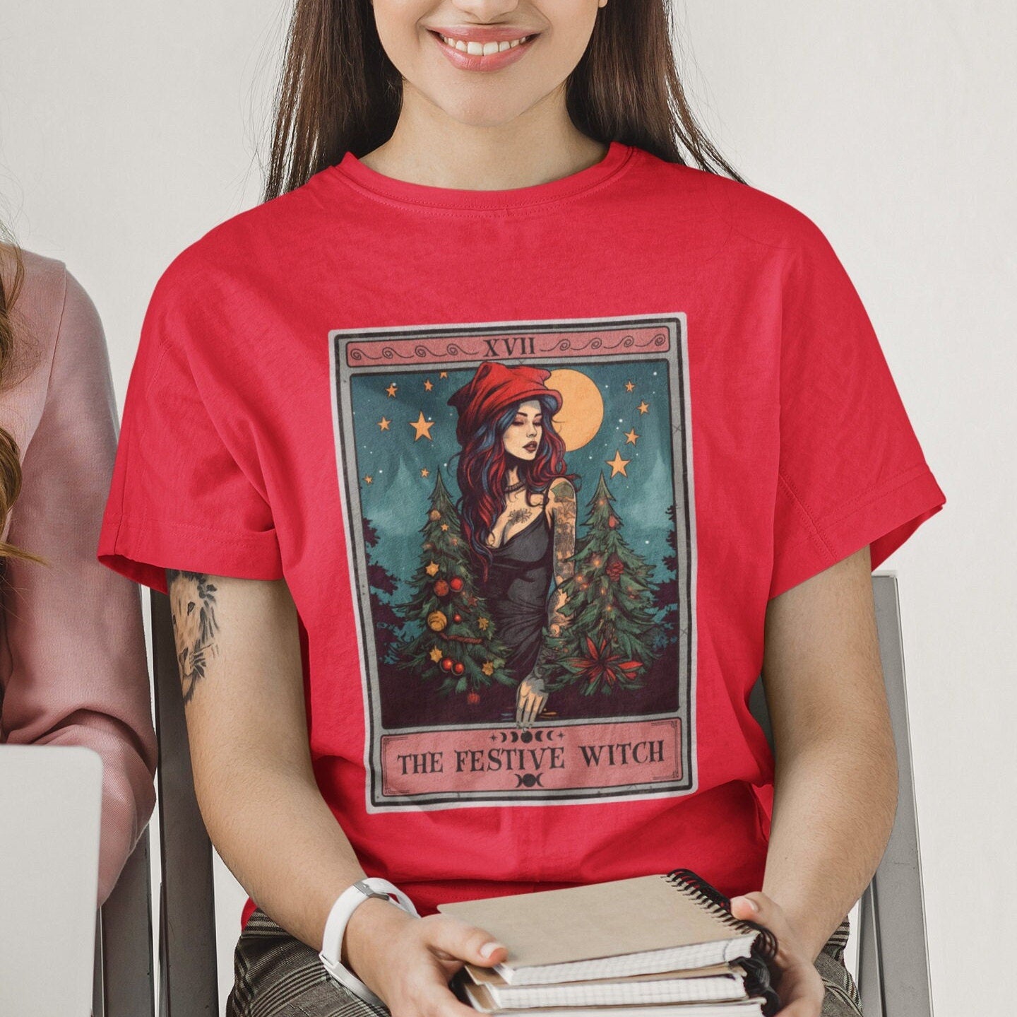 The Festive Witch Tarot Card Shirt Witchy Christmas