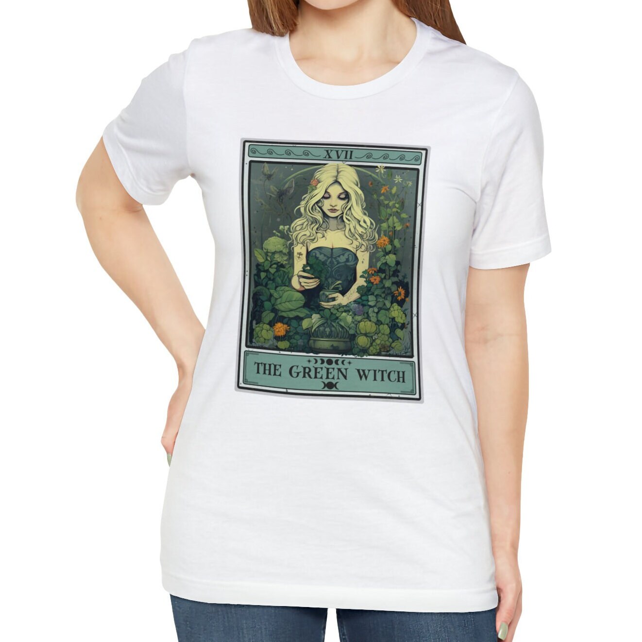 The Green Witch Tarot Card Shirt, Witchy Plant Lover