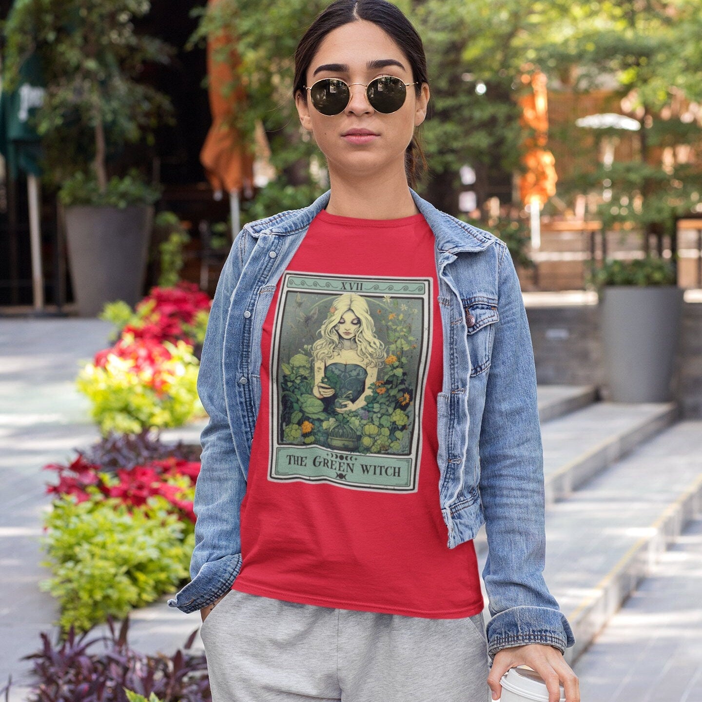 The Green Witch Tarot Card Shirt, Witchy Plant Lover