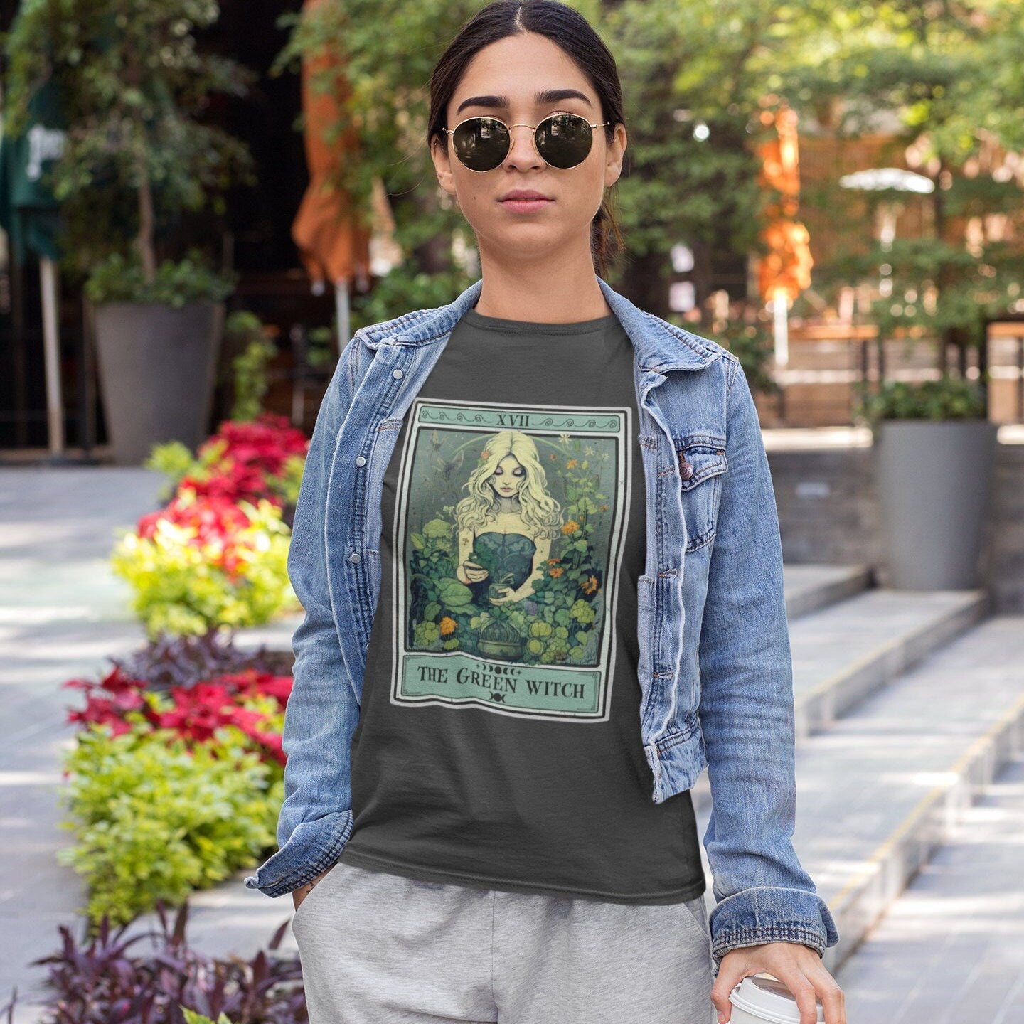 The Green Witch Tarot Card Shirt, Witchy Plant Lover